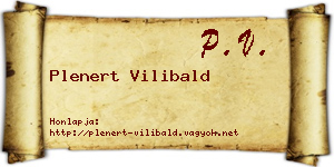 Plenert Vilibald névjegykártya